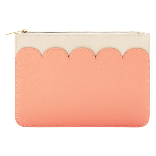 Summer Fashion Scalloped Faux Leather Zipper Pouch by Make Market